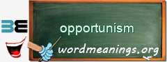 WordMeaning blackboard for opportunism